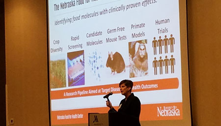 Dr. Amanda Ramer-Tait gives a presentation at the Grow Nebraska Summit