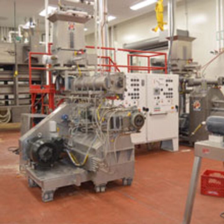 An extruder in a pilot plant
